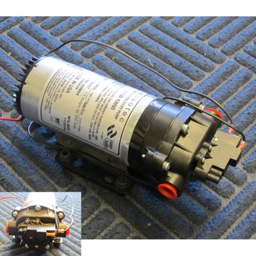 Aquatec 000-111-588, 12 Volt 1.45gpm 120psi Triplex Diaphragm, W/ Pressure Switch Pump, Hydramaster