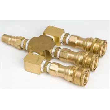 Carpet and Tile cleaning 3 Way QD, Manifold Coupler Tee, Brass, 20160616