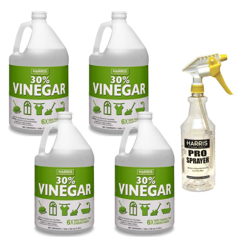 Harris 30 Percent Cleaning Vinegar Concentrate (4-Gal CASE) Plus 32 oz. Professional Spray Bottle 310921080