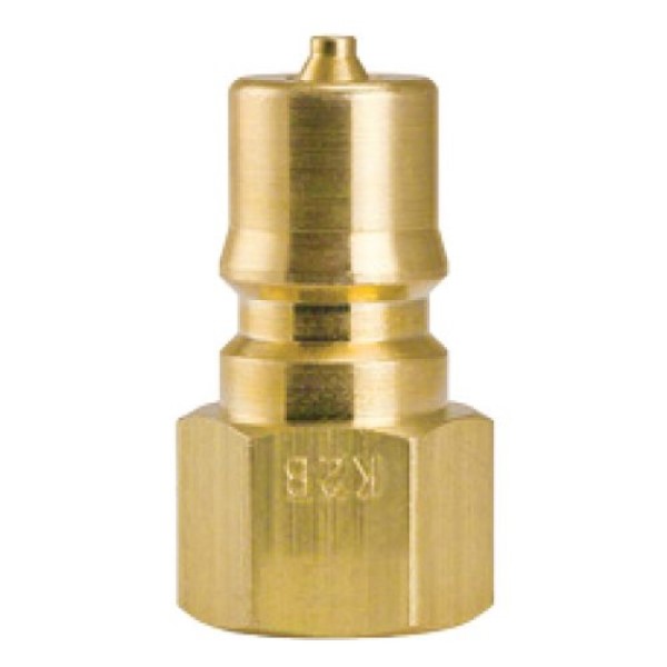 Karcher Coupler Male Plug, Double Shut Off, Foster K2B, 1/4 Fpt, Brass, 8.756-044.0