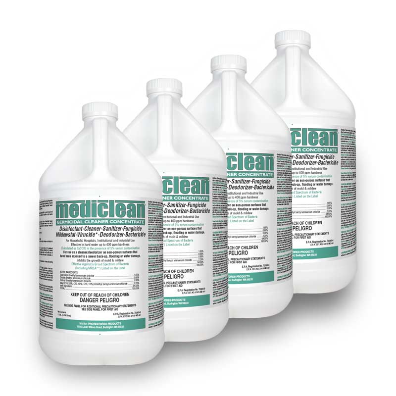 ProRestore Mediclean Germicidal Cleaner Concentrate MINT 4/1 Gallon Case CANADA ONLY Chemspec Microban QGC 118226