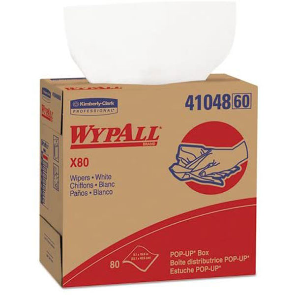 Kimberly Clark KCC41048 Wypall 80 Wipers 9-1/10 X 16-4/5 White Pop-Up Box (March 26 2020 stock 161 units)
