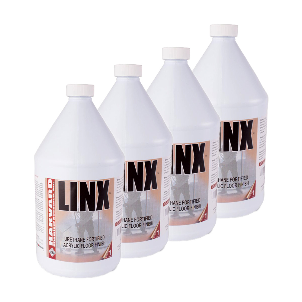 Harvard Chemical Linx 22 Percent Urethane Fortified Acrylic Floor Finish Slight Ammonia Fragrance 4 - 1 Gallon Case - 3500-4