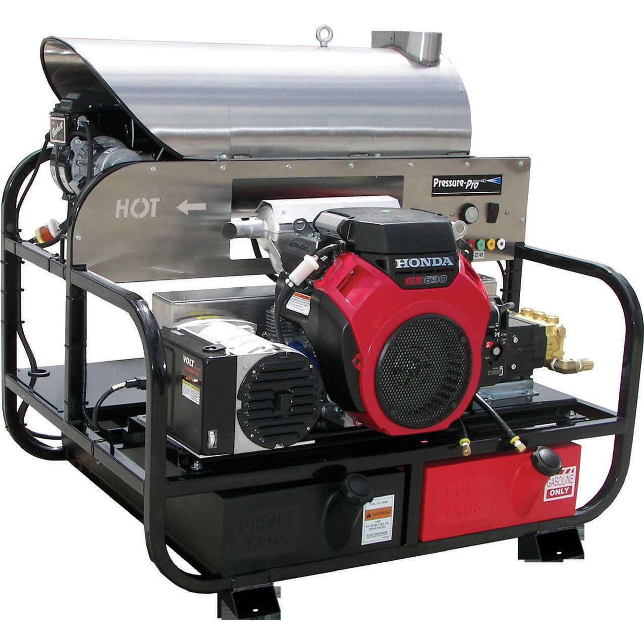 Pressure PRO Super Skid 6115PRO-10G HOT Washer 5.5gpm 4000psi 20Hp Honda Engine General Pump w Generator