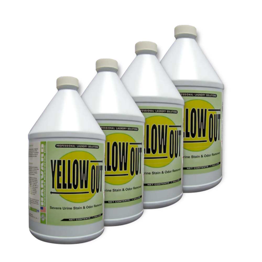 Harvard Chemical 350304, Yellow Out, Urine Stain Remover, 4-1 Gallon Case, Rug Fringe Brightener, GTIN: 711978404041