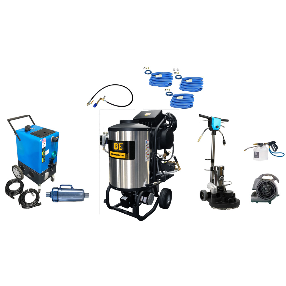 DriStorm Goliath 26gal 8 Stage Vacs Mytee Trex 15 1400 PSI HEATED Pressure Washer Recovery 120v APO Bundle 20240305