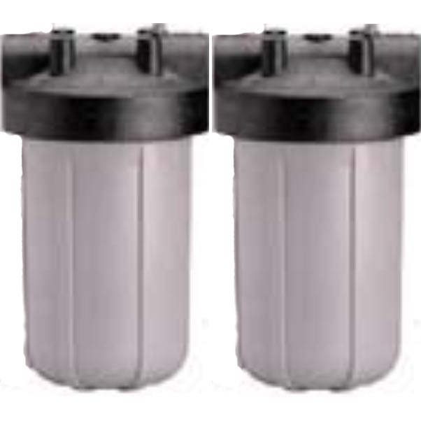 Hydrotek 20140131, Anti Scale Water Treatment Dual Filter Housings, 1inch Fip Mounting Brackets, 10 Micron Wrench