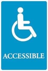 Sign Wheelchair Accessible 6X9 Blue QUR01409 UST 4725