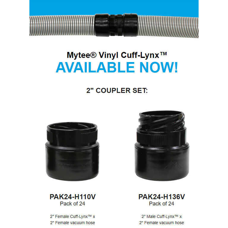 Mytee PAK24-H110V 2in Female Lynx to 2in Female Vinyl Hose Cuff Coupler 24 Pack
