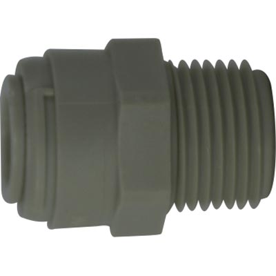 Plastic Polypropylene 3/8 Male Pipe X 1/4 OD Push In Connector 20056P