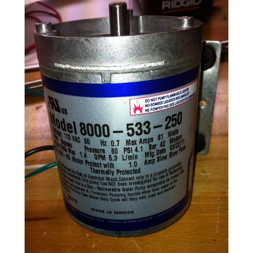 Shurflo 8000-533-250M, 8000-533-250 Replacement Motor, Only (No Pump Head)