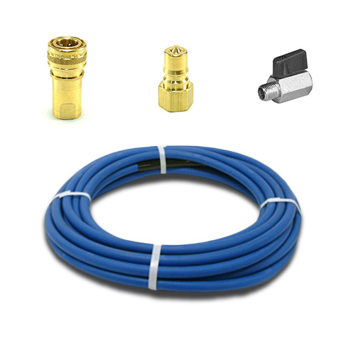 Clean Storm 105839, Solution Carpet Tile Cleaning Hose, 50ft Long x 1/4in ID 3000psi Non Marking Jacket, Brass QD Ball Valve