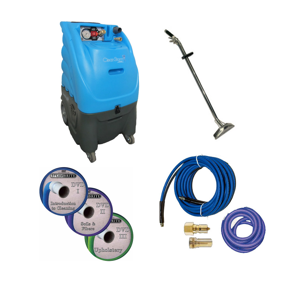 Clean Storm 12-6500-H Set, 12gal 500psi HEATED Dual 6.6 Inch Vacs, Carpet Cleaning Machine, Hose Set, and Wand Optimizer