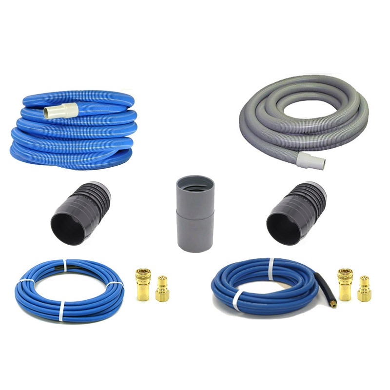 Clean Storm 20121212, Hose Set 115 ft Bundle, Dual 50 ft 2 in 15 ft 1.5in ID Vacuum 1/4 in 3000 psi Solution Connections QDs