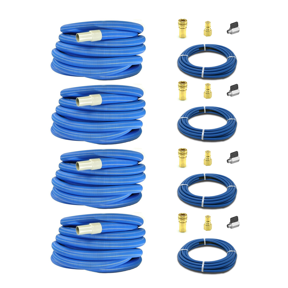 Clean Storm 20230602, Truck Mount Hose Set, 200ft  x 2.0in ID Vacuum and 1/4 in 3000 psi Solution QDs Ball valve