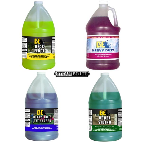 BE Pressure 85.490.054 Detergent Multi-Pack Contains House Siding Deck Fence and Car degreaser 4 gallons
