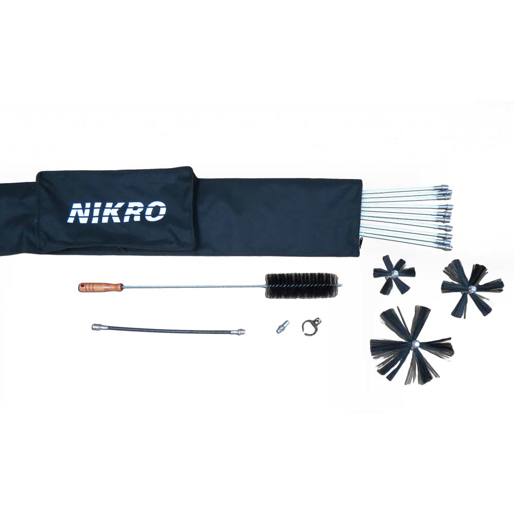 Nikro 861710 Deluxe Dryer Vent Rotary Brush Kit Button Lock Rods