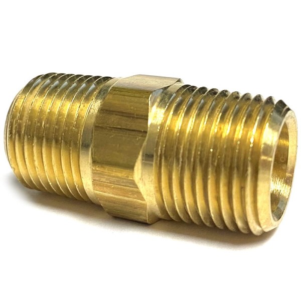Karcher Hex Double Nipple 1/4in X 1/4in Brass 9.802-108.0