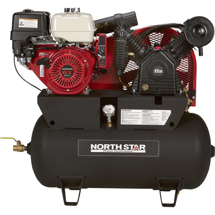 NorthStar 459382 Portable Gas-Powered Honda Air Compressor GX390  30-Gallon Horizontal Tank 24.4 CFM at 90 PSI freight included 459382