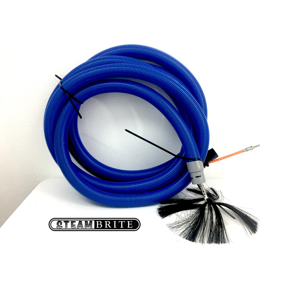 Clean Storm CE1959 Cable with 2 Inch X 33 ft Vac Hose Air Duct Cleaning Vacuum Hose 3/16 in Cable 18in Button Brush