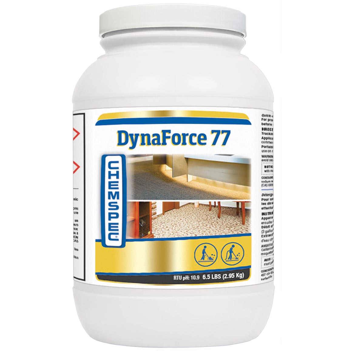 Chemspec C-DF1G DynaForce 77 Concentrated Carpet Cleaning Detergent Sapphire Scientific CC203A  1 Gallon 6.5 lbs Powder UPC 091965138624