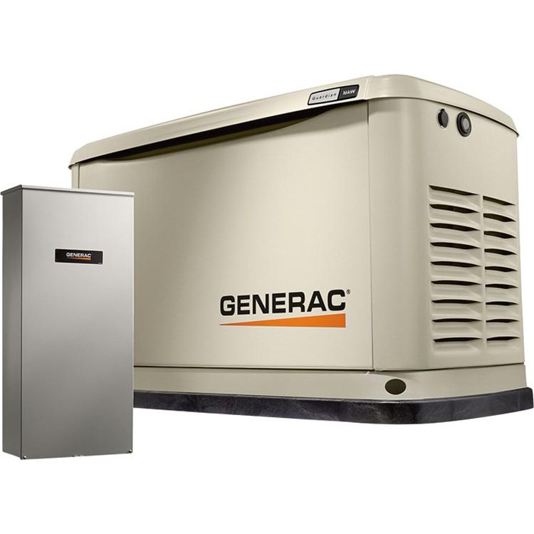 Generac 54317 Guardian Air-Cooled Standby Generator 22kW 19.5kW200 Amp Service-Rated Automatic Transfer Switch 7043