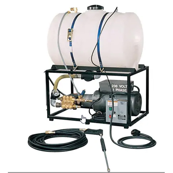 Clean Storm 20211242 Industrial Stationary Cold Electric Pressure Washer 3000 Psi 4 Gpm 50 Gal Tank 230 Volt 34 Amp 1 Phase