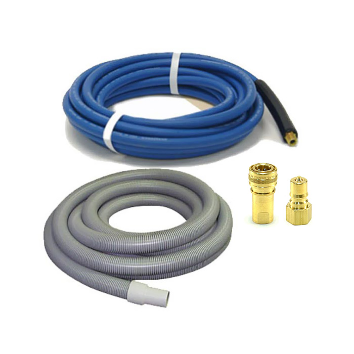 Clean Storm SetH Carpet Cleaning Hose Set 15 ft X 1-1/2 in Vacuum with 1/4in 3000psi Solution QD Installed - 1040AC-HPB  254111 8.626-074.0