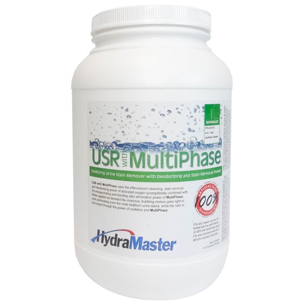 HydraMaster USR with MultiPhase Oxidizing Urine Stain Remover with Deodorizing and Stain Removal 4 x 6.5 pound Jar Case