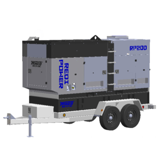 Winco RP50 Mobile Diesel Power Trailer Generator 50000 Watts 20 HP Isuzu Engine Double Axle 4500 LBS (Housed)