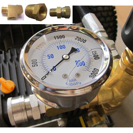 Add Pressure Gauge to a Pressure Washer 3000 psi (self install kit) 20150801
