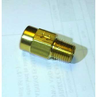 Brass Check Valve 1/4in Fip To 1/4in Mip with 1 psi spring (Flow Female to Male) SBMCH4FM