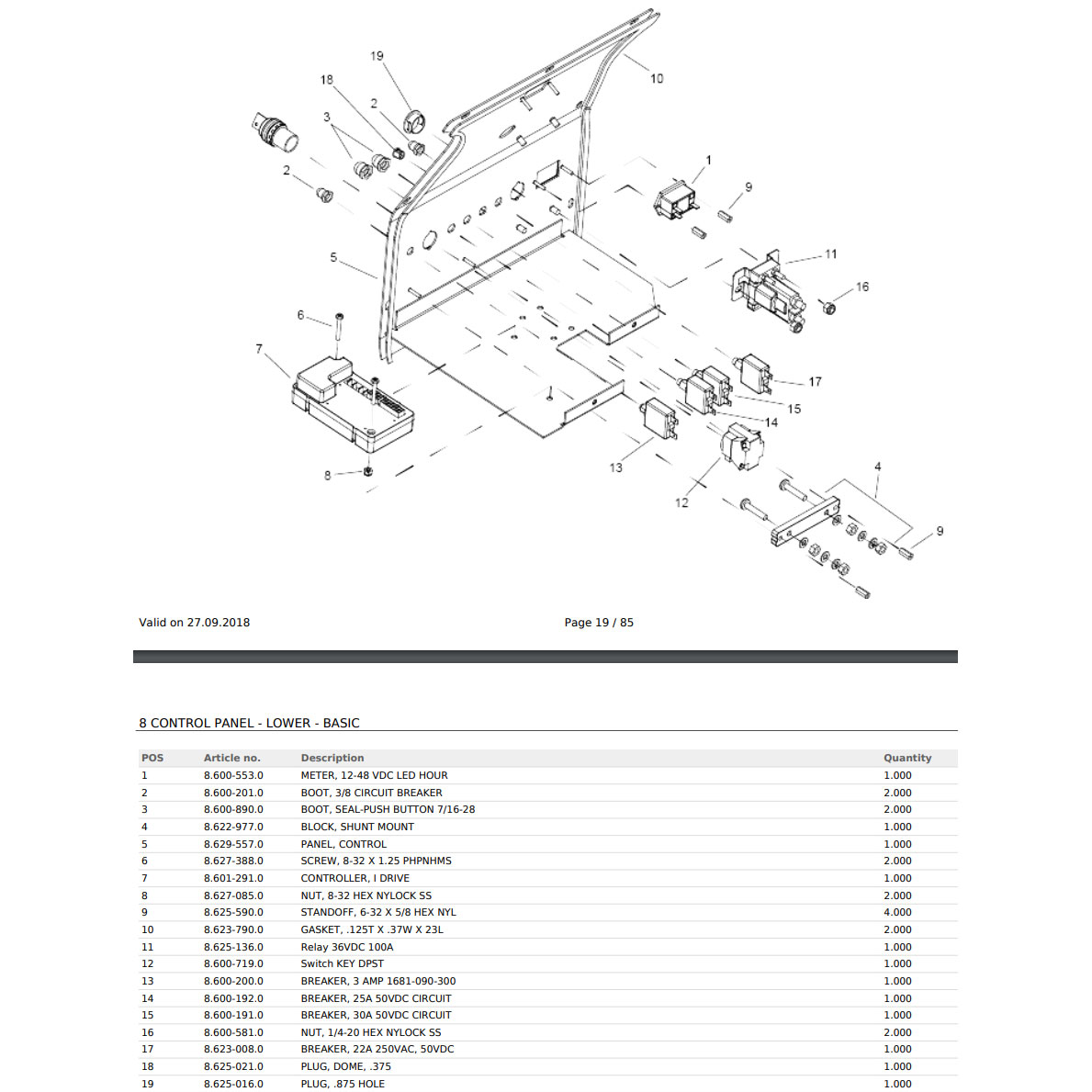 Karcher Windsor Relay 36 VDC 100 amp [8.625-136.0] 86251360