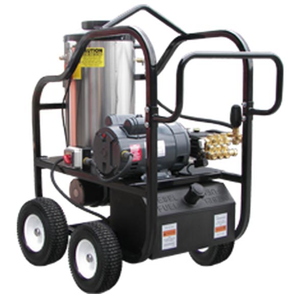 Pressure Pro 3230-30A1 3gpm 3000psi Electric Hot Pressure Washer With Portable Cart and Tank 6HP 26amp 230 volt