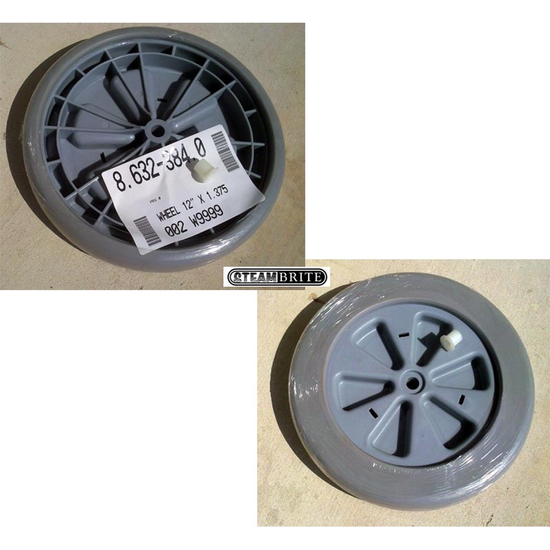 Century 400 Windsor Ind Ninja 12in Wheel For Carpet cleaning Machine 5/8in and 1/2in axles 89252  98407770 Each