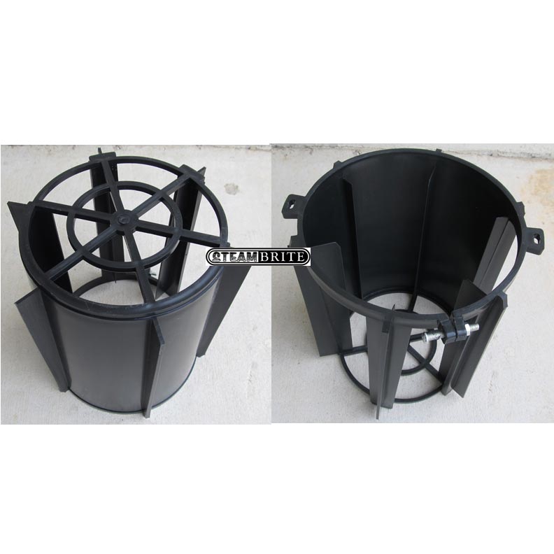 Plastic cage for shop vacuums with air and water deflector shield 20151345